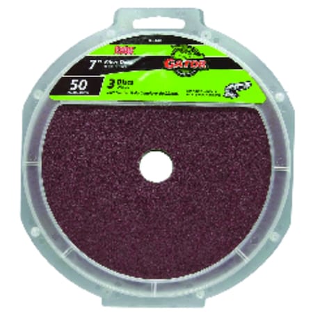Gator Grit Gator 7 in. Aluminum Oxide Center Mount Fiber Disc 50 Grit Coarse 3 pk 3082